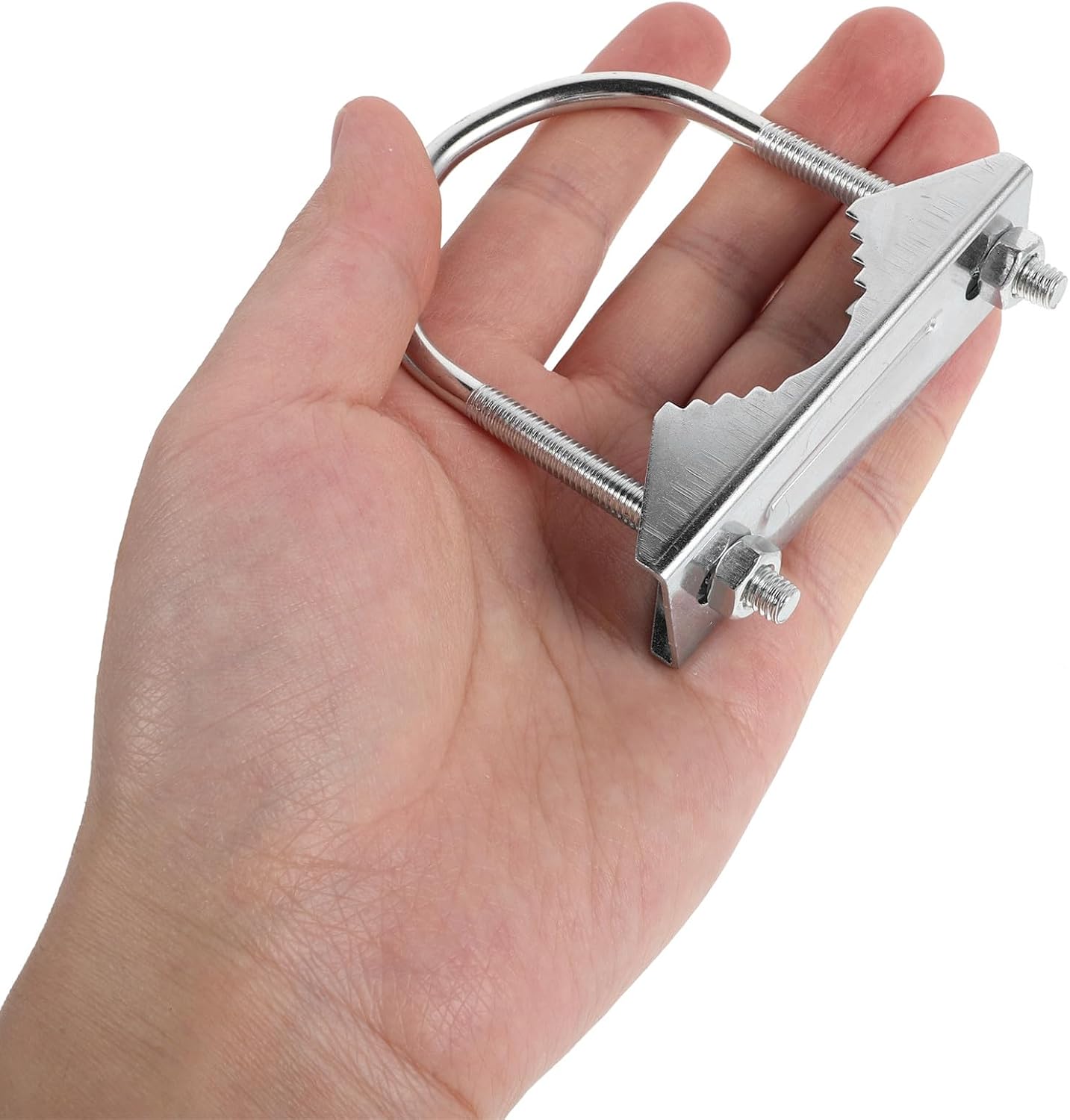 4pcs Antenna Pole Mount U Clamp - Aluminum Antenna Mast Holder Mount U-Bracket for TV Radio Signal Outside Home Rooftop