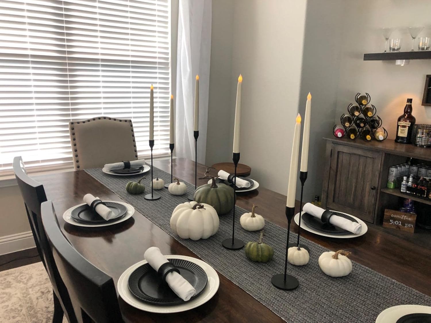 Candle Holder 6 in 1 Set Candlestick Holders Fits 3/4 inch Thick Taper Candle&Led Candles for Wedding,Dining,Party,Home Decoration (6, Matte Black) : Home & Kitchen