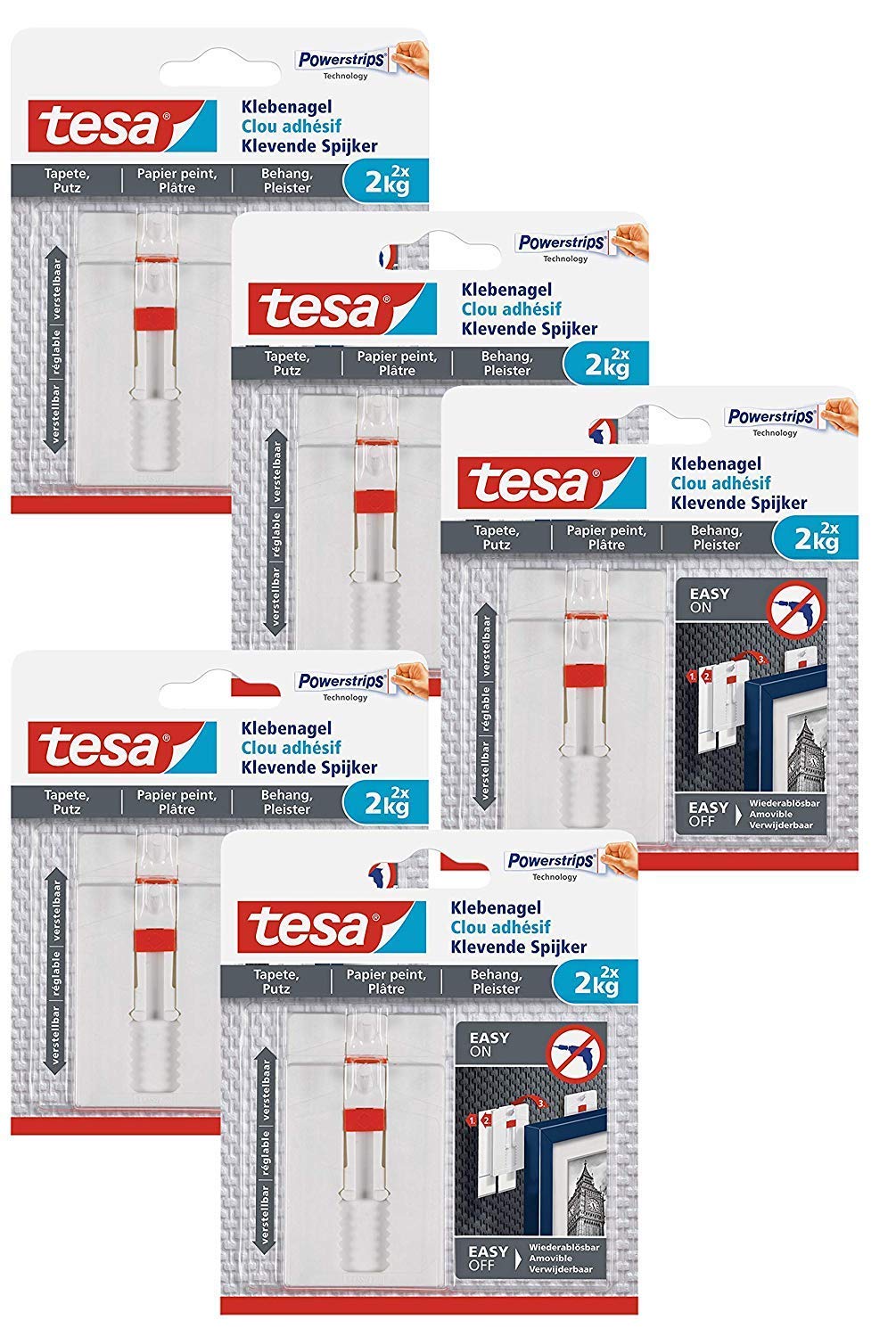 Tesa® Clous Adhésifs Pour La Fixation De Toiles Et De Cadres Sur Papier Peint Et