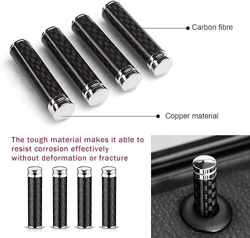 Miniatura 5 de 4 pomos para cerradura de puerta de automóvil, pasadores de 1.3 pulgadas x 0.3 pulgadas, tapas de pasador de cerradura de puerta de automóvil,