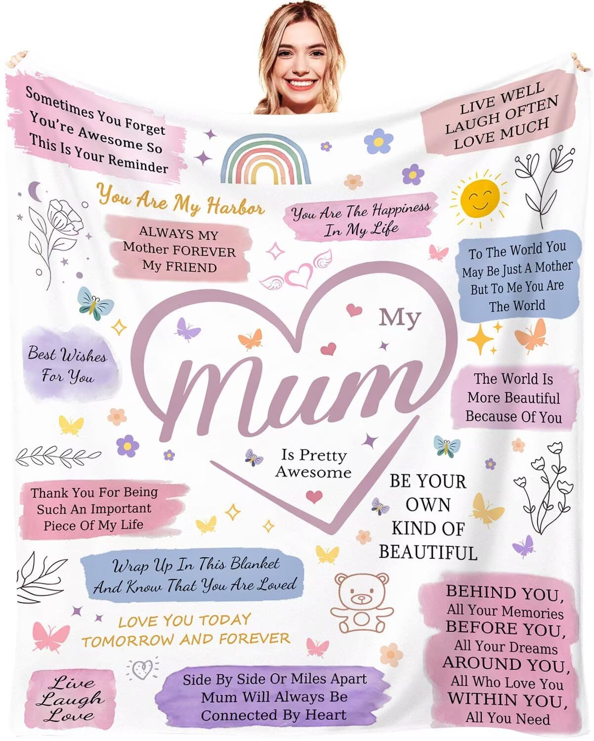 ACAATVE Mum Blanket Gifts from Daughter Son 150X130CM