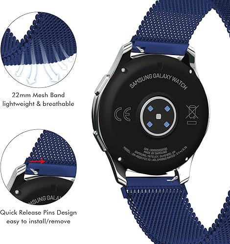 Miniatura 4 de GinCoband Paquete de 2 correas para Galaxy Watch 3 de 1.772 pulgadasGalaxy Watch de 1.811 pulgadasGear S3 Classic BandsS3 Frontier correas de reloj