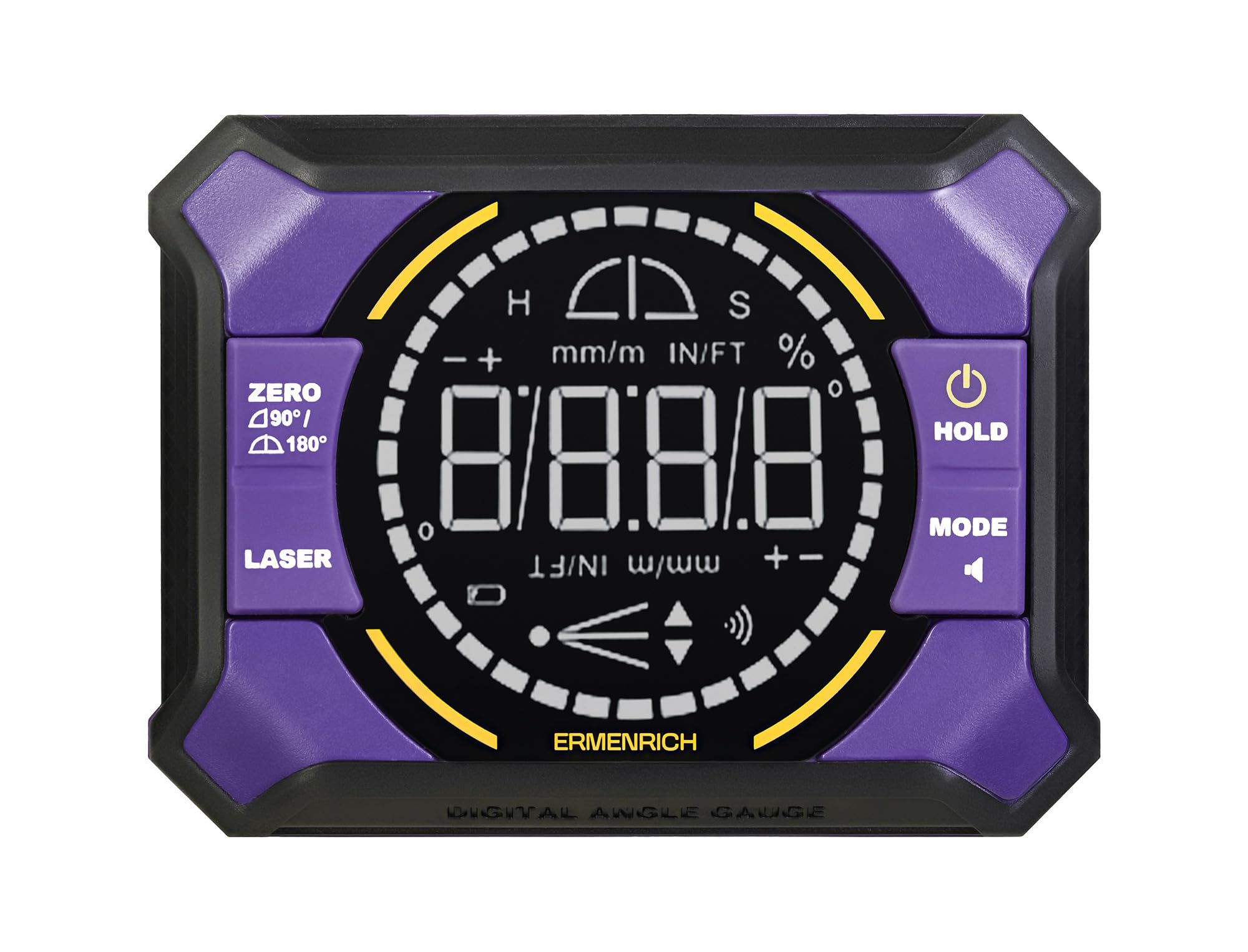 Verk LQ50 Livella Digitale con Laser Integrato Display LCD Precisione ±0.1° Compatta Leggera Spegnimento Automatico Batteria Li Ion Pulsante Hold per Edilizia e Fai da Te