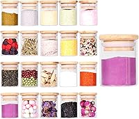 Vista 8 de 10 tarros de vidrio para especias, recipientes cuadrados vacíos de almacenamiento de especias de 8 onzas con tapa hermética de bambú y etiquetas
