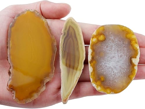 Miniatura 8 de mookaitedecor - Piezas de mesa ligeras de ágata pulida, lozas de ágata geodésica, paquete de 12