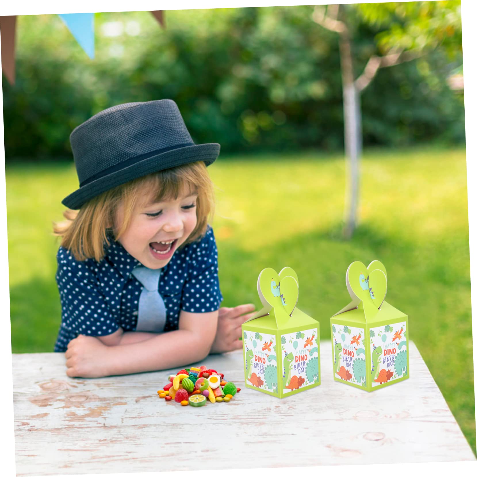 Set 6 Scatole Snack A Tema Dinosauri In Cartoncino - 2 Piccole E 4 Grandi, Per Caramelle E Dolci A Feste