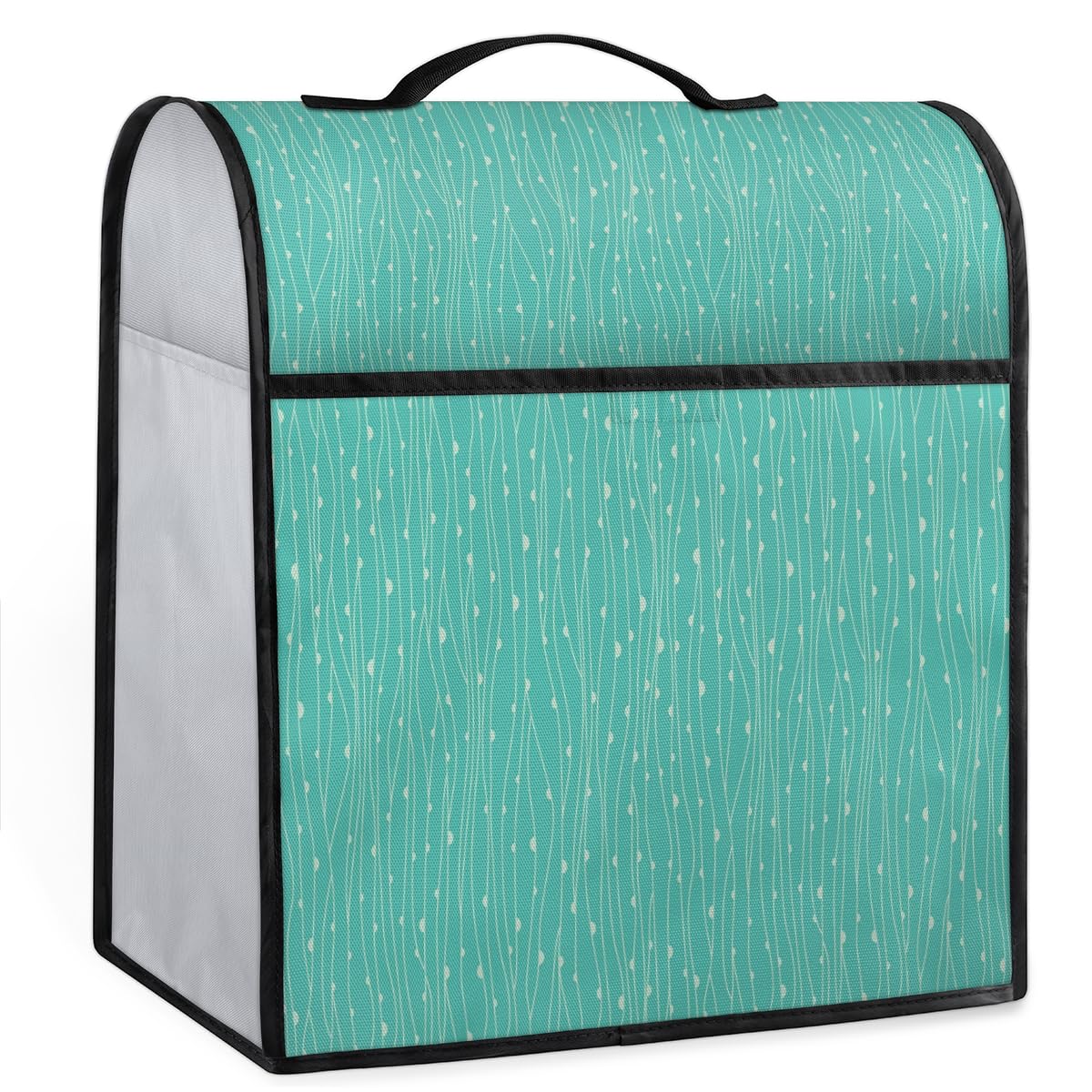 Teal Turquoise Abstract Stand Mixer Cover Compatible with 6-8 Quarts Mint Kitchen Aid Mixer Dust Proof Kitchen Mixer Cover with Top Handle and Pockets