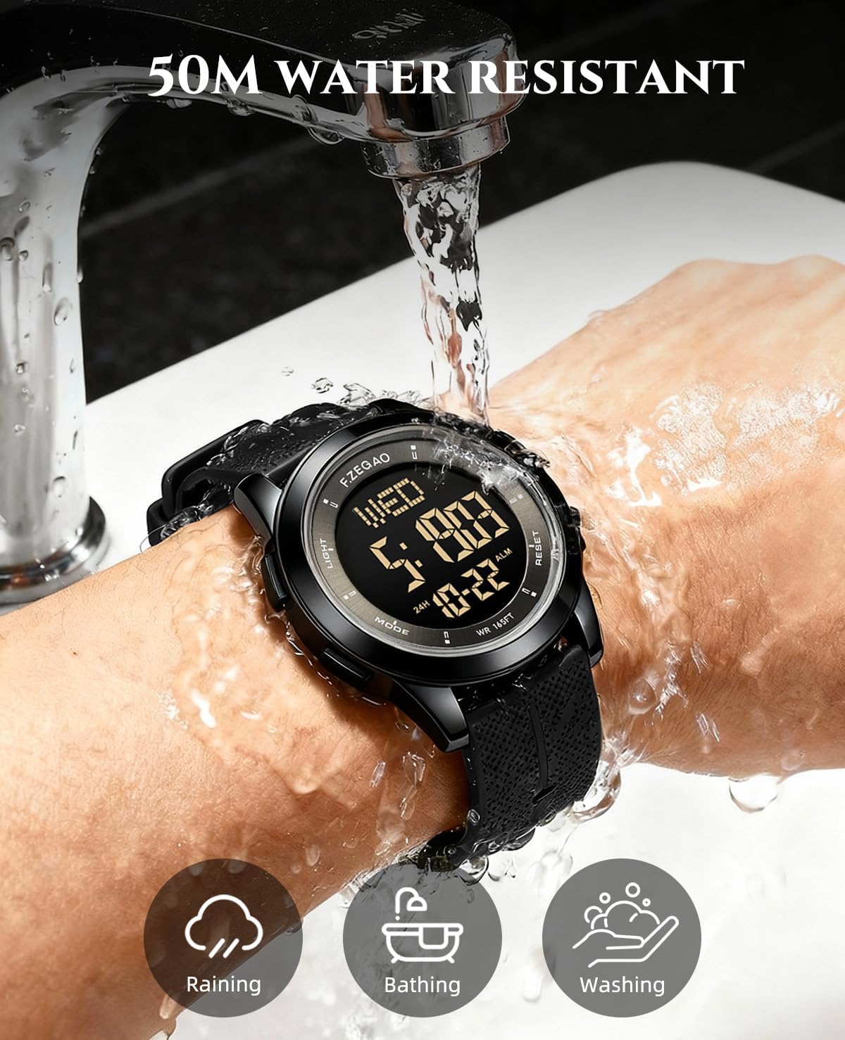 Metal Ultra-Thin Waterproof Digital Watch Men, Military Watches with Timer, Multi-Functions Sport Watches for Men - Image 5