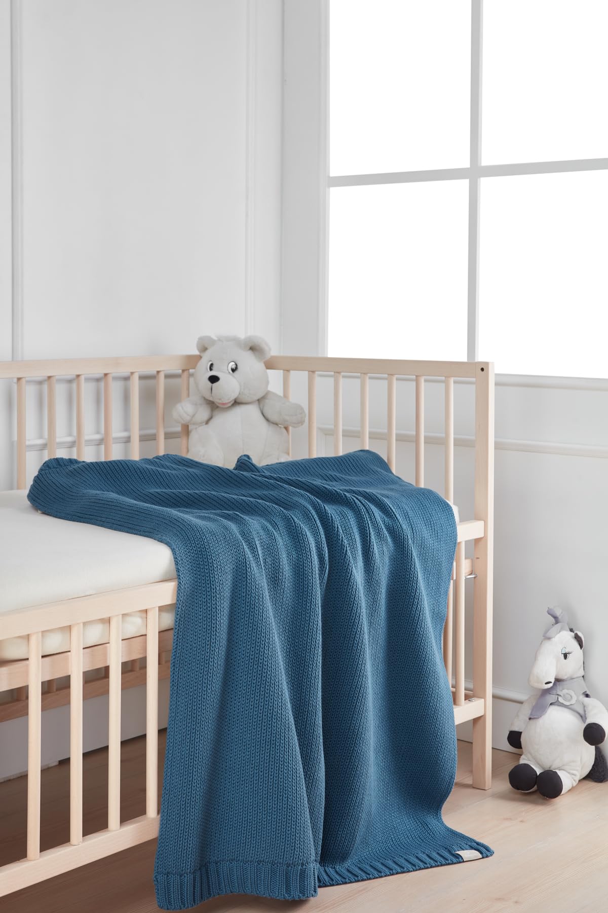 EVERSOFT FABRICS Premium Baby Blanket 550gr- 100% Organic Cotton, Oeko-Tex 100 Certified, Extra Thick & Cozy