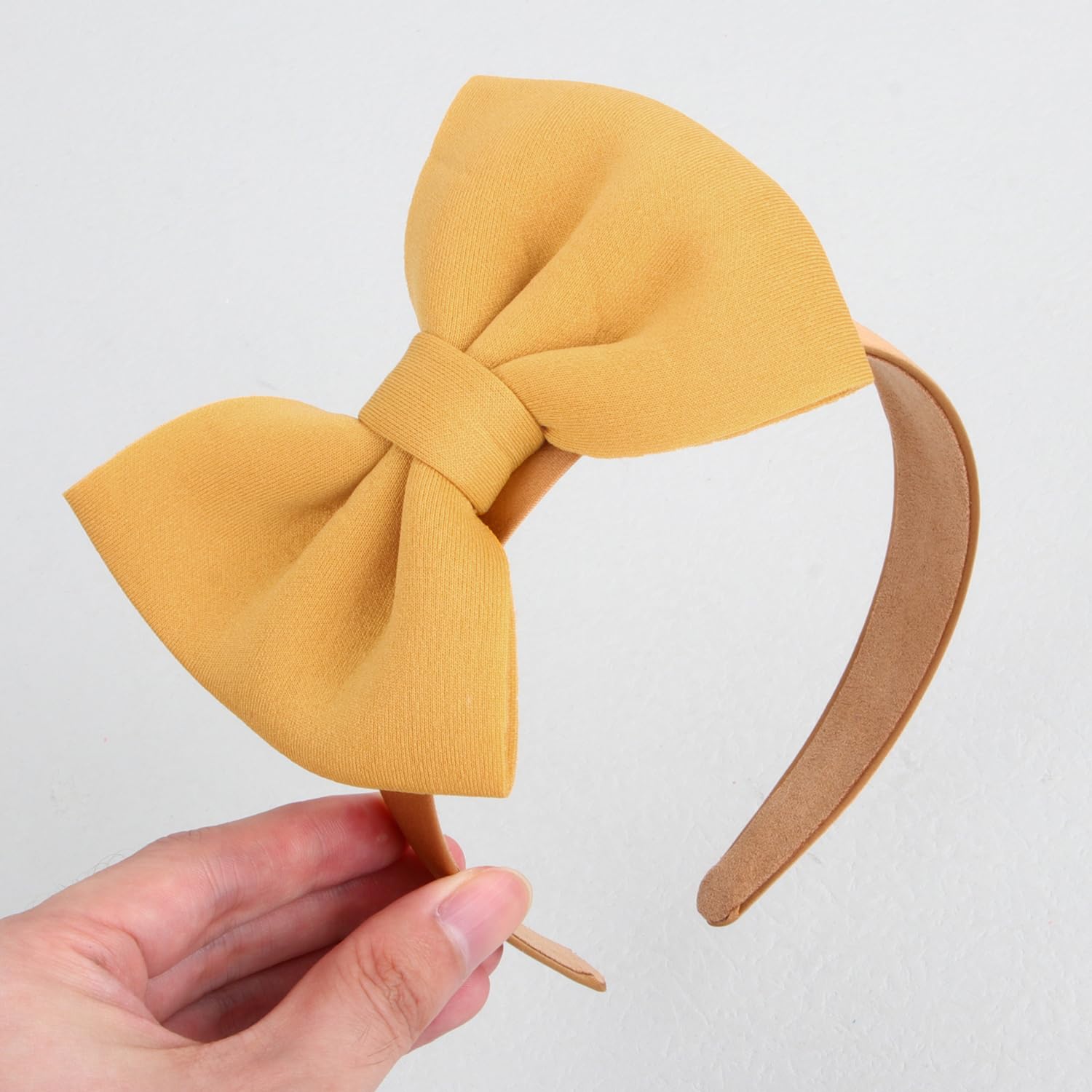 10pcs Satin Fabric 5 inch Bow Headband Wide Hairband Simple and Plain Hair Hoop Hair Accessories for Women Girls