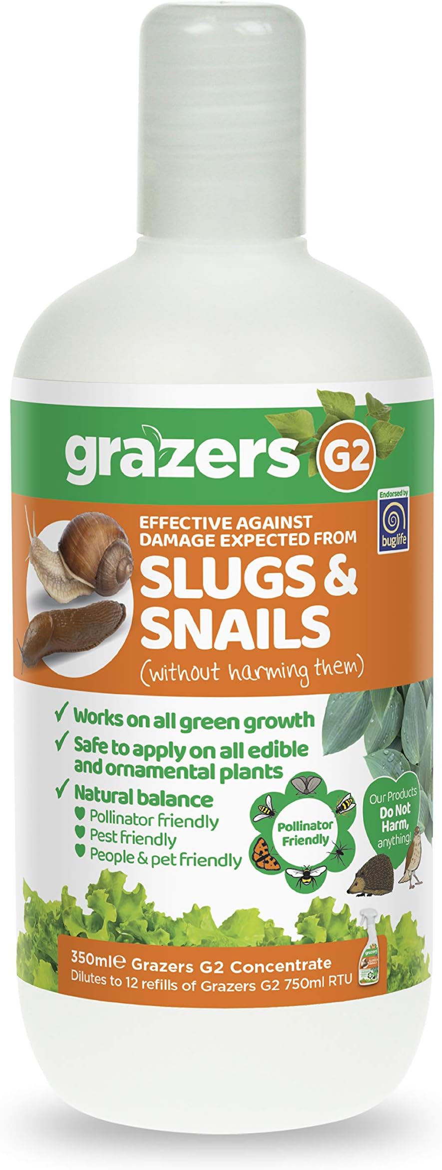 Grazers G2 Concentrate – Slugs & Snails – 350ml (Makes 10 Litres of Ready To Use Spray)