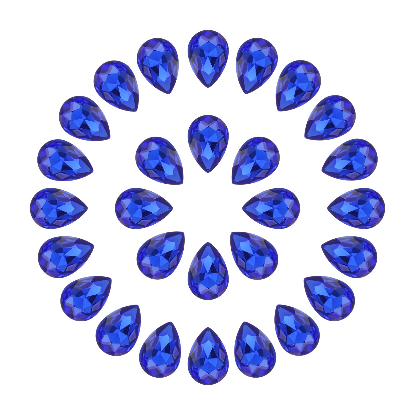 Cuentas de diamantes de imitación de lágrima acrílicos de 10x14 mm para manualidades azul profundo