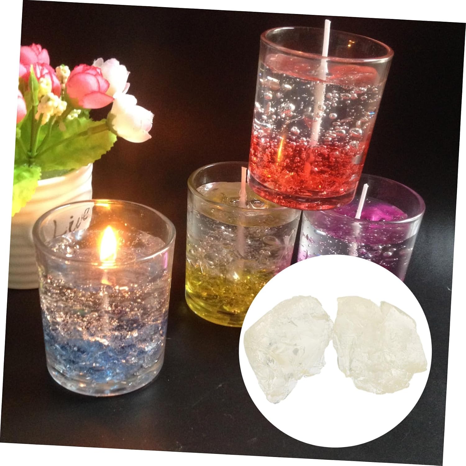 Uonlytech Scented Candle Making Wax Wax for DIY Projects Crystal Jelly Effect Safe for Boys and Girls Crafts