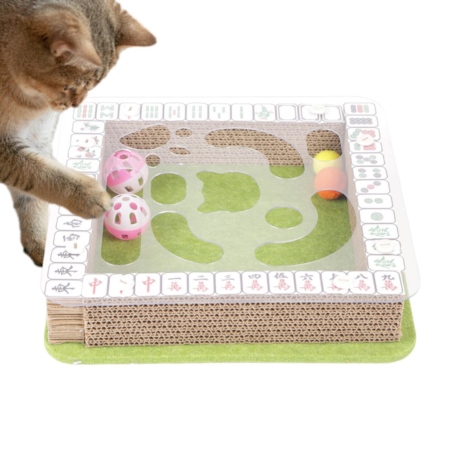 Rascador para gatos interactivo de mahjong con carton ondulado de alta resistencia