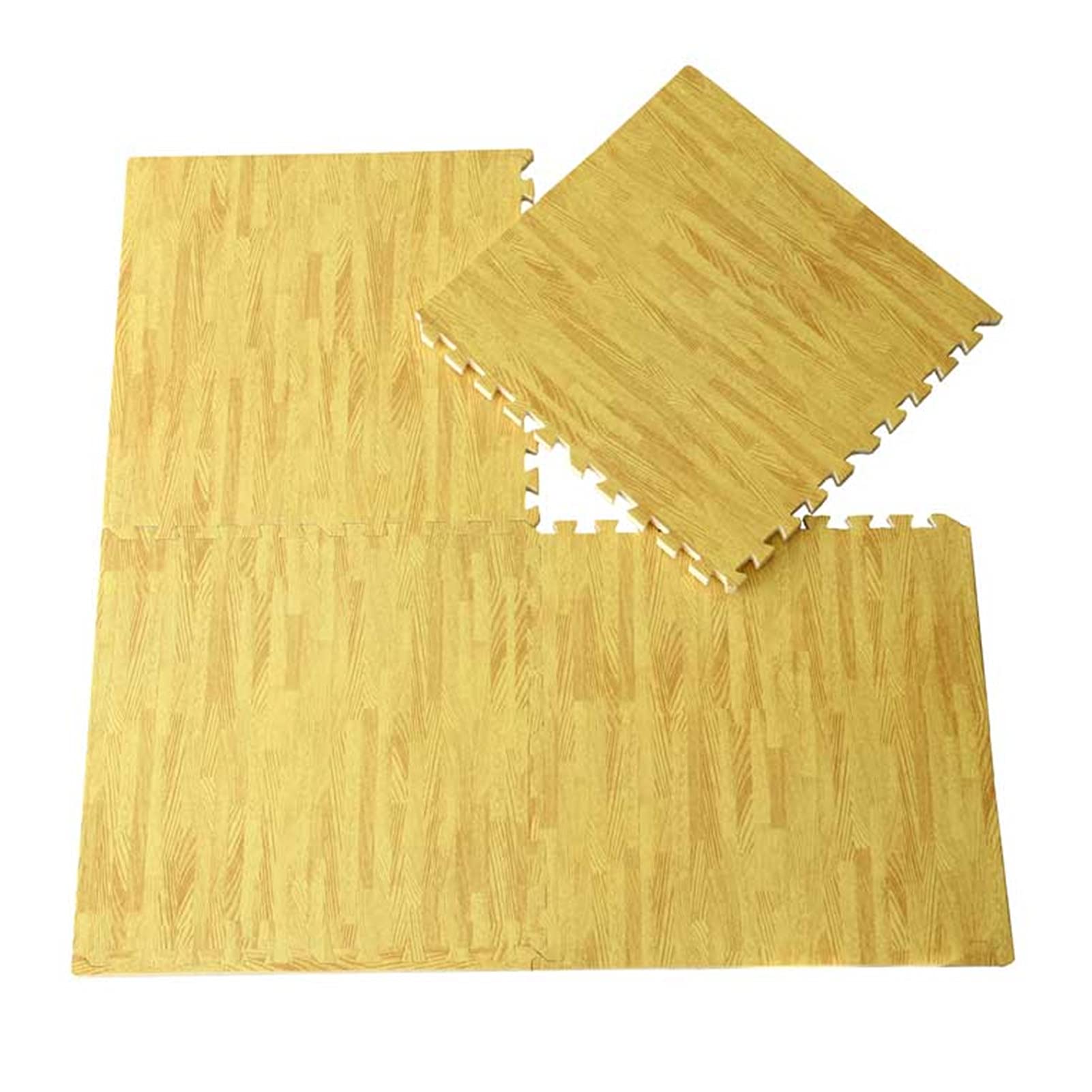 JLCP1.9Cm Thick Foam Mat, Wood Grain Soft Foam Interlocking Floor Mats,Multipurpose Exercise Mat,Large Baby Play Mat,Foam Puzzle Floor Mat for Kids,60X60cm,wood color,4pcs