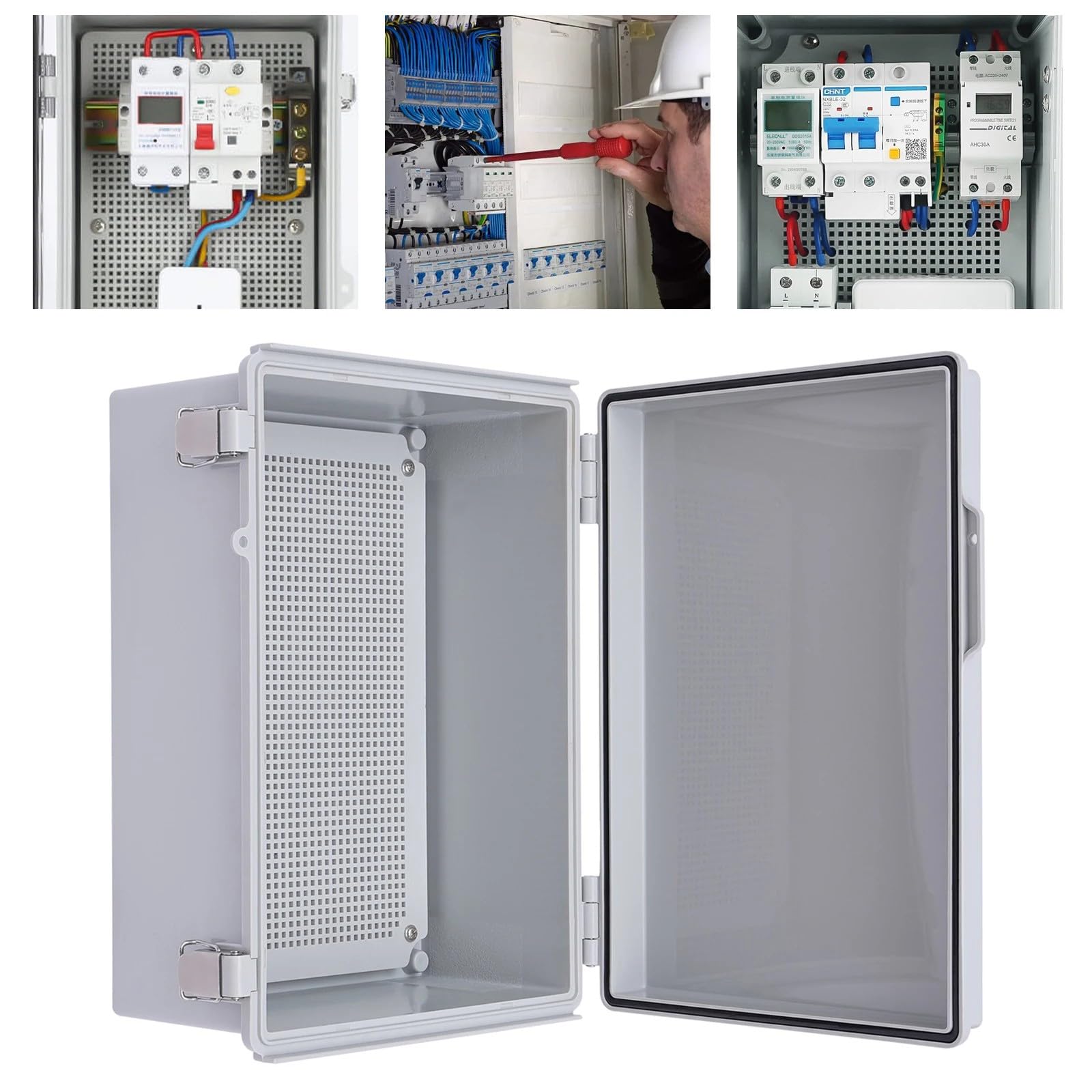 NEWFUN Cuadro Electrico, Armario Electrico IP66, Armario de Distribución Exterior con Accesorios de Montaje en Pared (400 * 300 * 170)