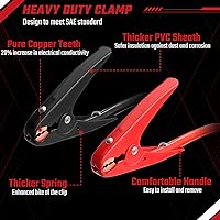 Vista 5 de Cables de puente resistentes, calibre 1/0, 1500 amperios, 20 pies, cables de batería de refuerzo con kit de instalación permanente y enchufe