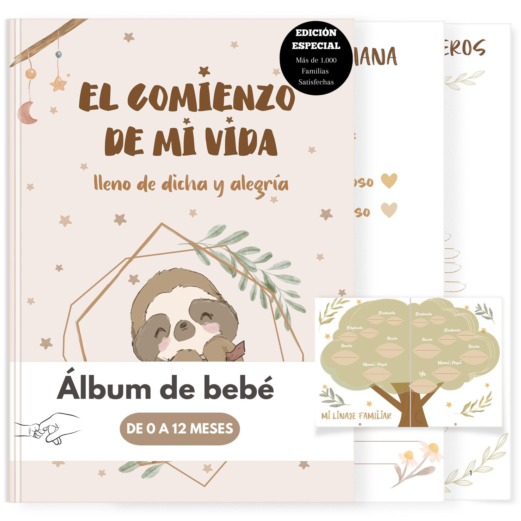 Album Bebe Recien Nacido para Pegar Fotos y Escribir del Primer Año - Regalo Original Recuerdos de Niño y Niña [80 paginas Tamaño A4] Diario Madres primerizas Babyshower Nacimientos, Libro de embarazo