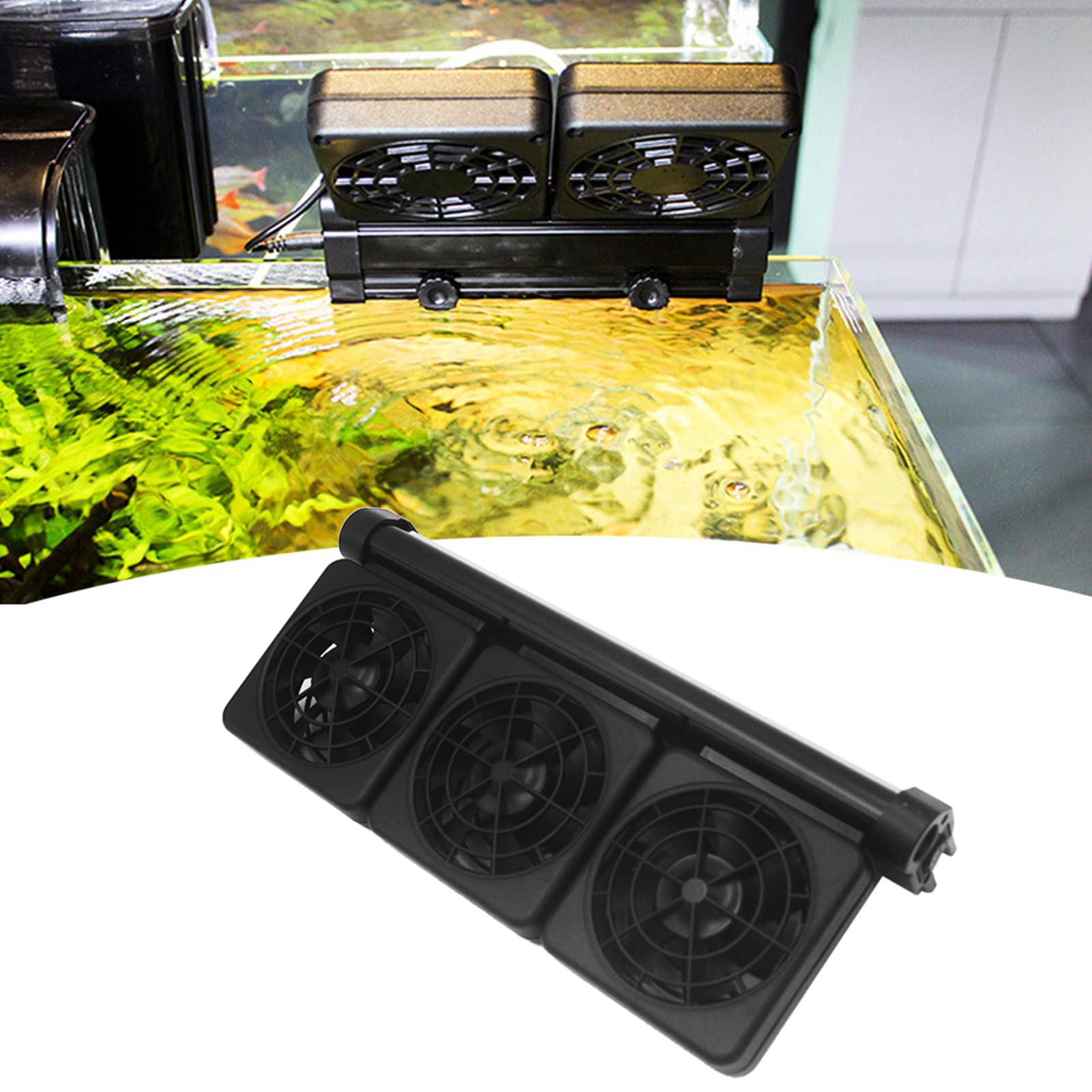 FILFEEL Ventilateur de refroidissement efficace pour aquarium avec vitesse du vent pour une installation facile dans les aquariums (3 têtes)