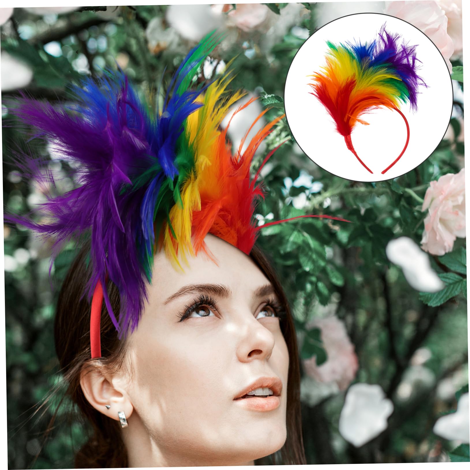 minkissy Copricapo Di Piume Colorate Per Donna Fascia Per Capelli Da Sposa Festa Unica Leggero e Comodo Da Indossare