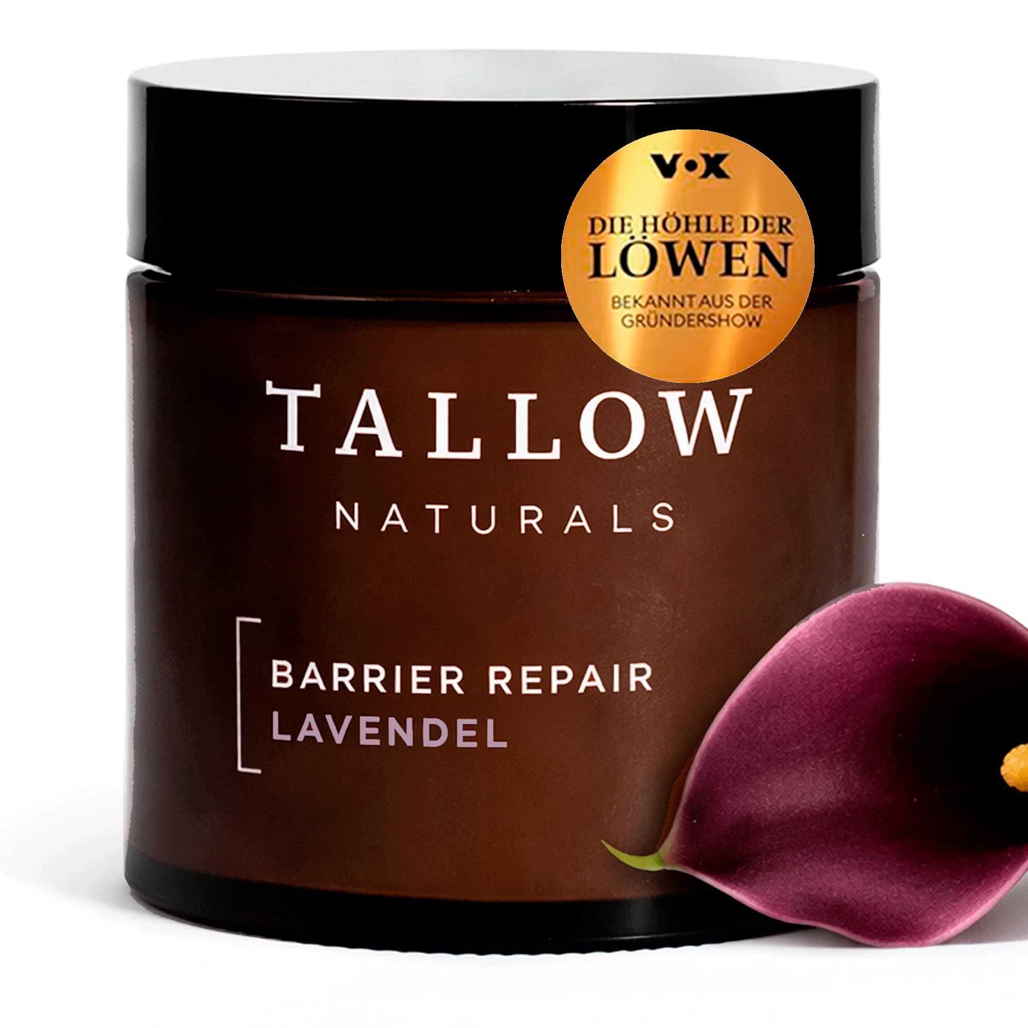 TALLOW Naturals Barrier Repair Lavendel – BEKANNT AUS DER HÖHLE DER LÖWEN - Rindertalg Creme mit Lavendelöl, Bio Beef Tallow Skincare, Hautpflege aus Deutschland von grasgefütterten Rindern (120ml)