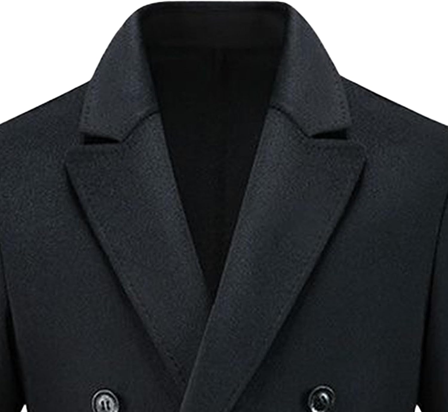 Maiyifu-GJ Men's Winter Warm Trench Coat Double Breasted Wool Blend Overcoat Slim Fit Notched Collar Long Jacket