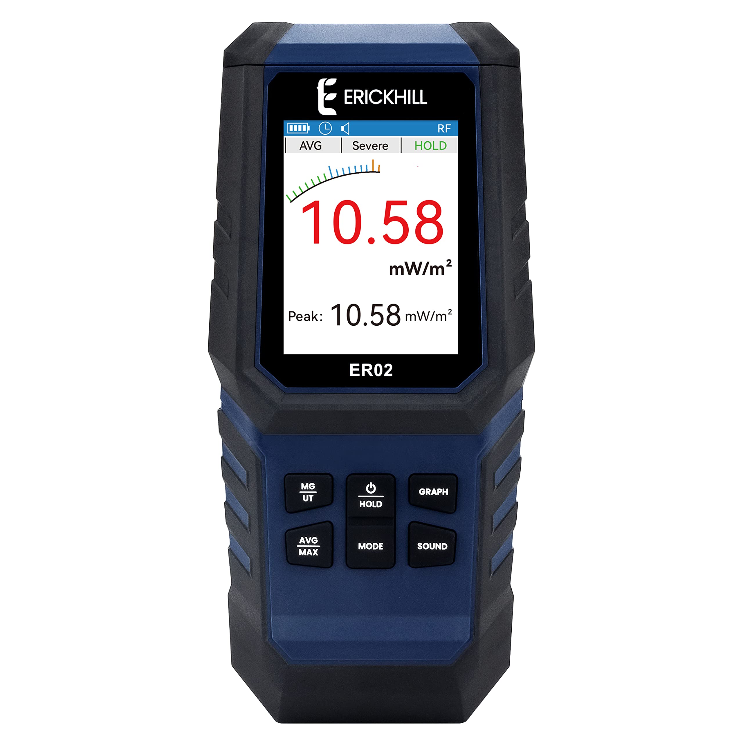 ERICKHILL Electromagnetic Wave Meter, 3-in-1 EF, MF/RF Meter, Electromagnetic Field Radiation, Rechargeable, Digital/Graphable Switchable, Field Strength, Radio Frequency Measurement, Japanese