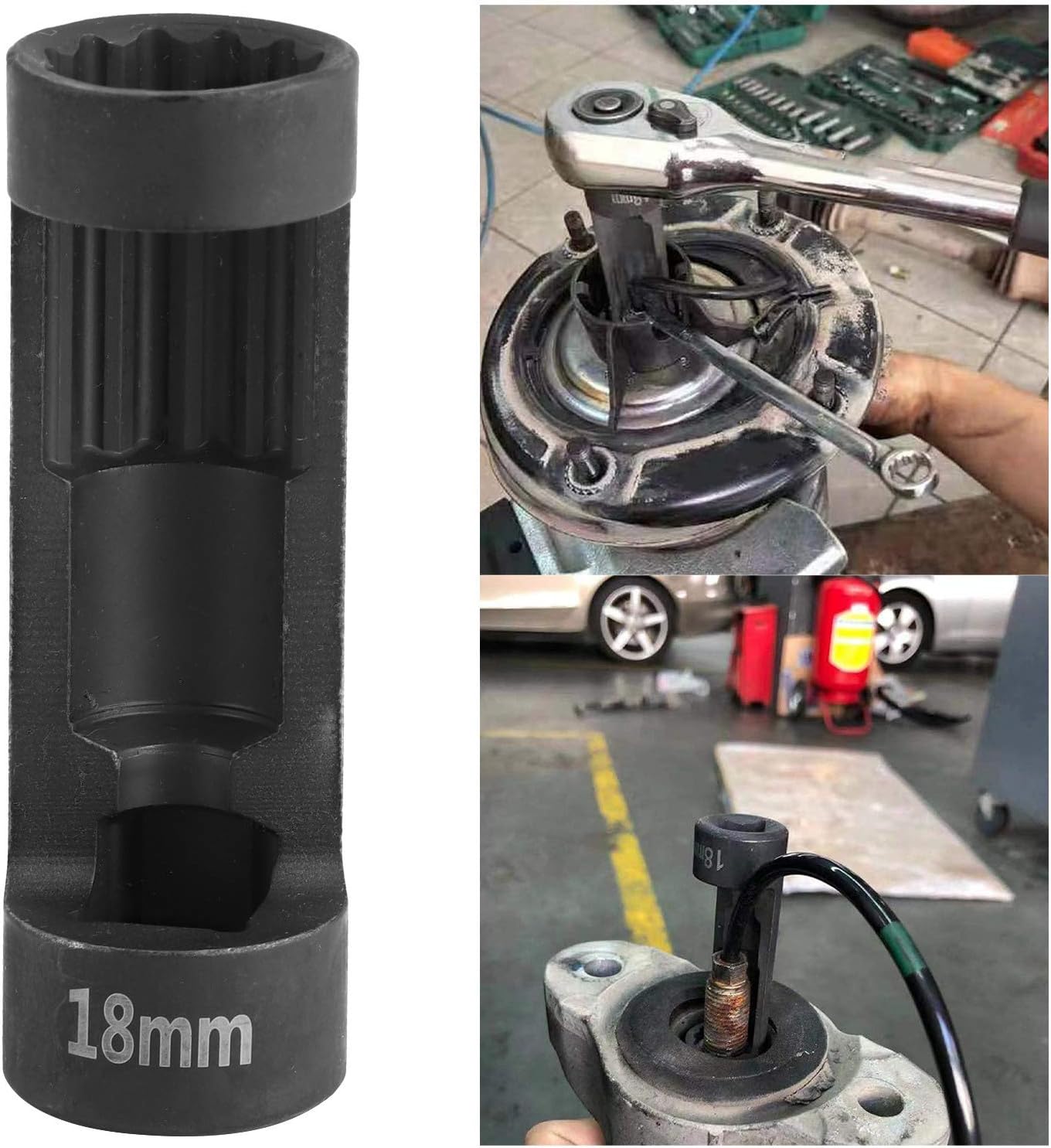 Top Mount Tool Socket,18Mm 12Pt Passthrough Socket,Strut Tool Nut Socket,Strut Nut Socket Strut Nut Socket 18 Hand Tools Suspension Strut Socket Tool 12In Dr. X 18Mm 12Pt Vm Number 3353 Accessory