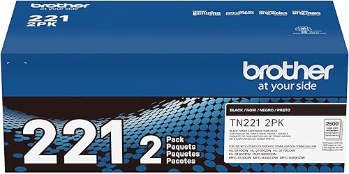 Miniatura 8 de Brother - Cartucho de tóner negro original de rendimiento estándar, paquete doble TN221 2PK