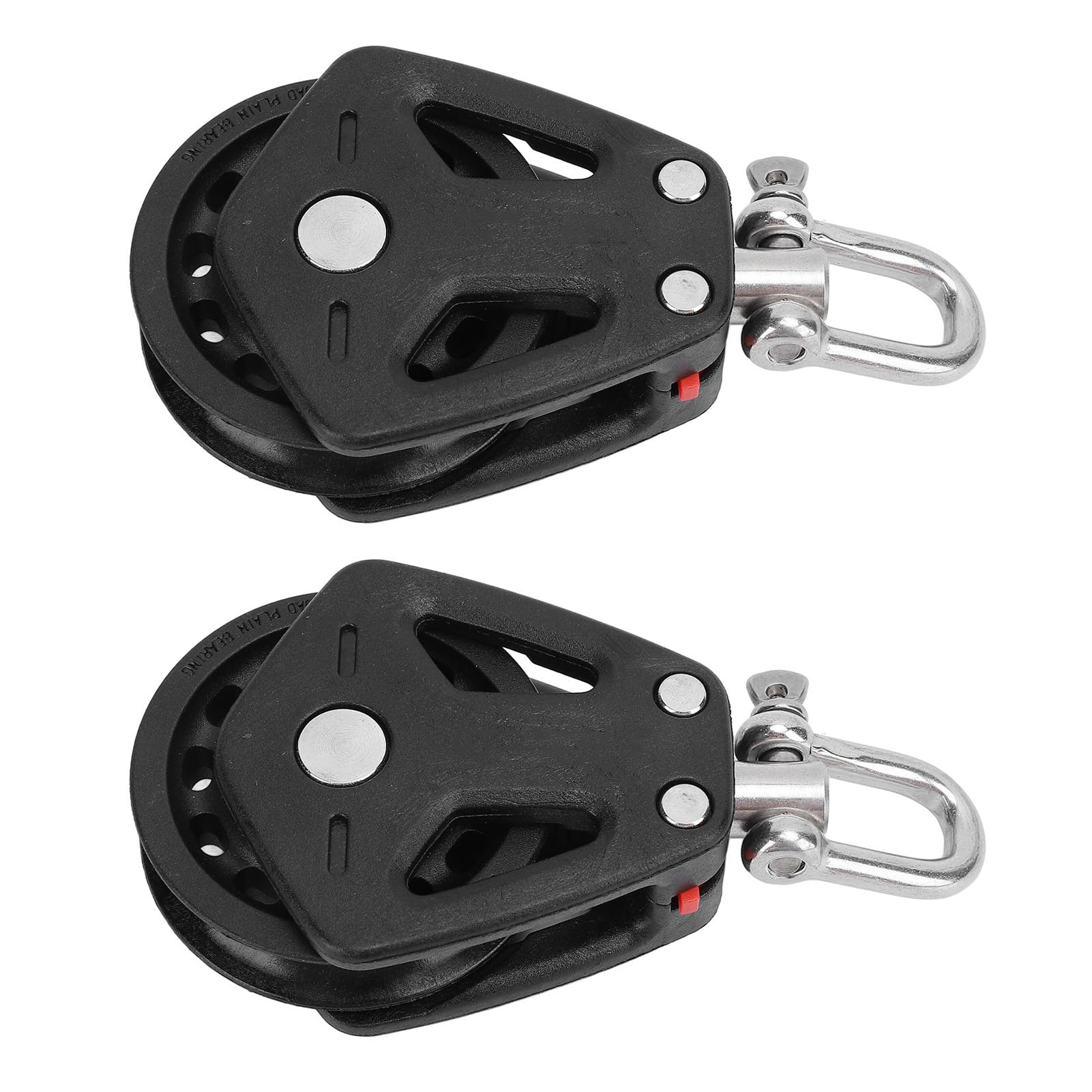 Polea marina resistente, acero inoxidable y nailon, polea de una sola cabeza para veleros y kayaks, alta capacidad de carga, mecanismo de bloqueo para un uso seguro