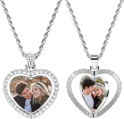 Custom Photo Necklace Personalized Picture Memorial Pendant Hip Hop Keepsake Jewelry for Men Women