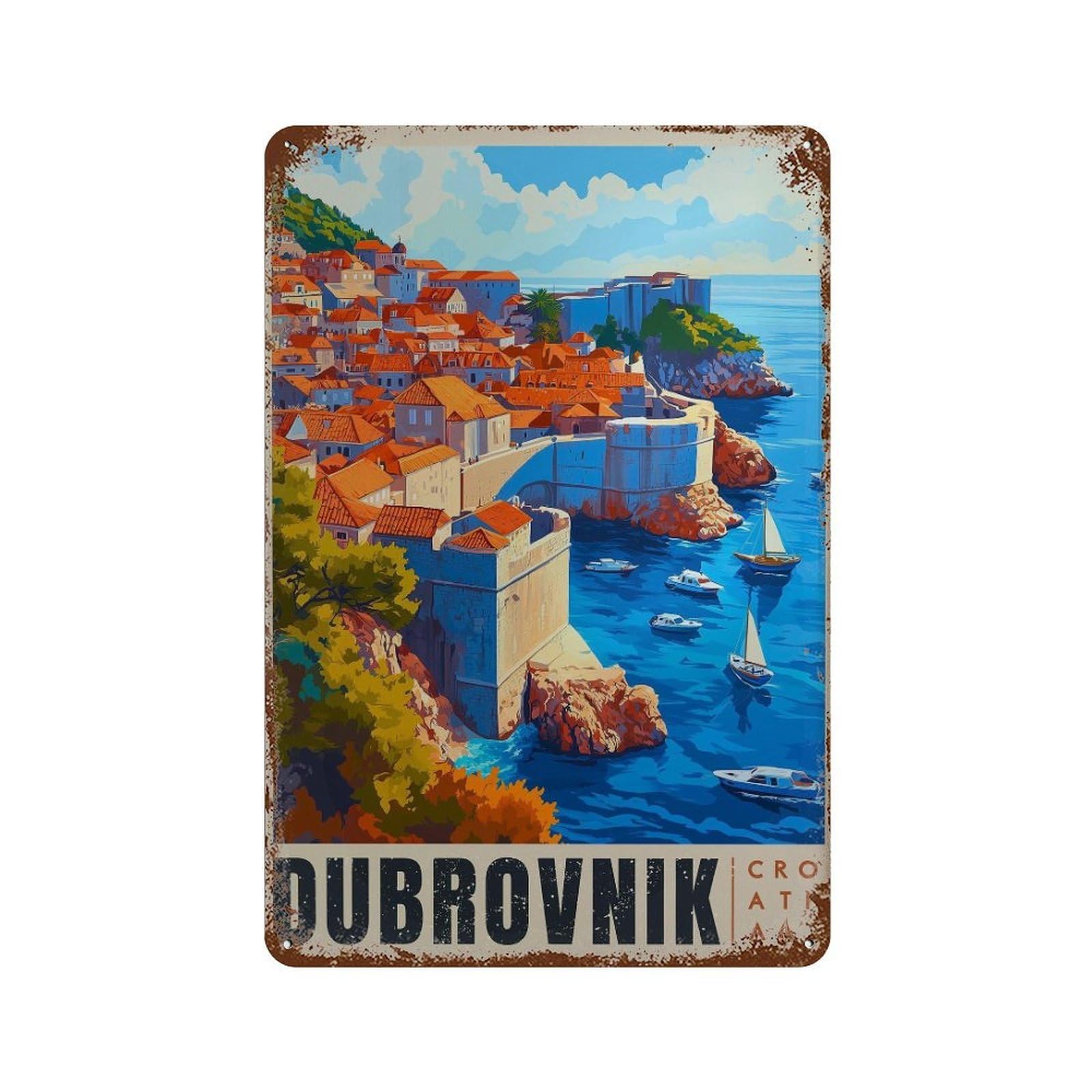 xiaoxiaoshen Dubrovnik Croatia Travel European (2) Wall Decor Art Metal Tin Poster Modern Home Decor Art Home Bar Shop Decorations Vintage Sign 30x20cm
