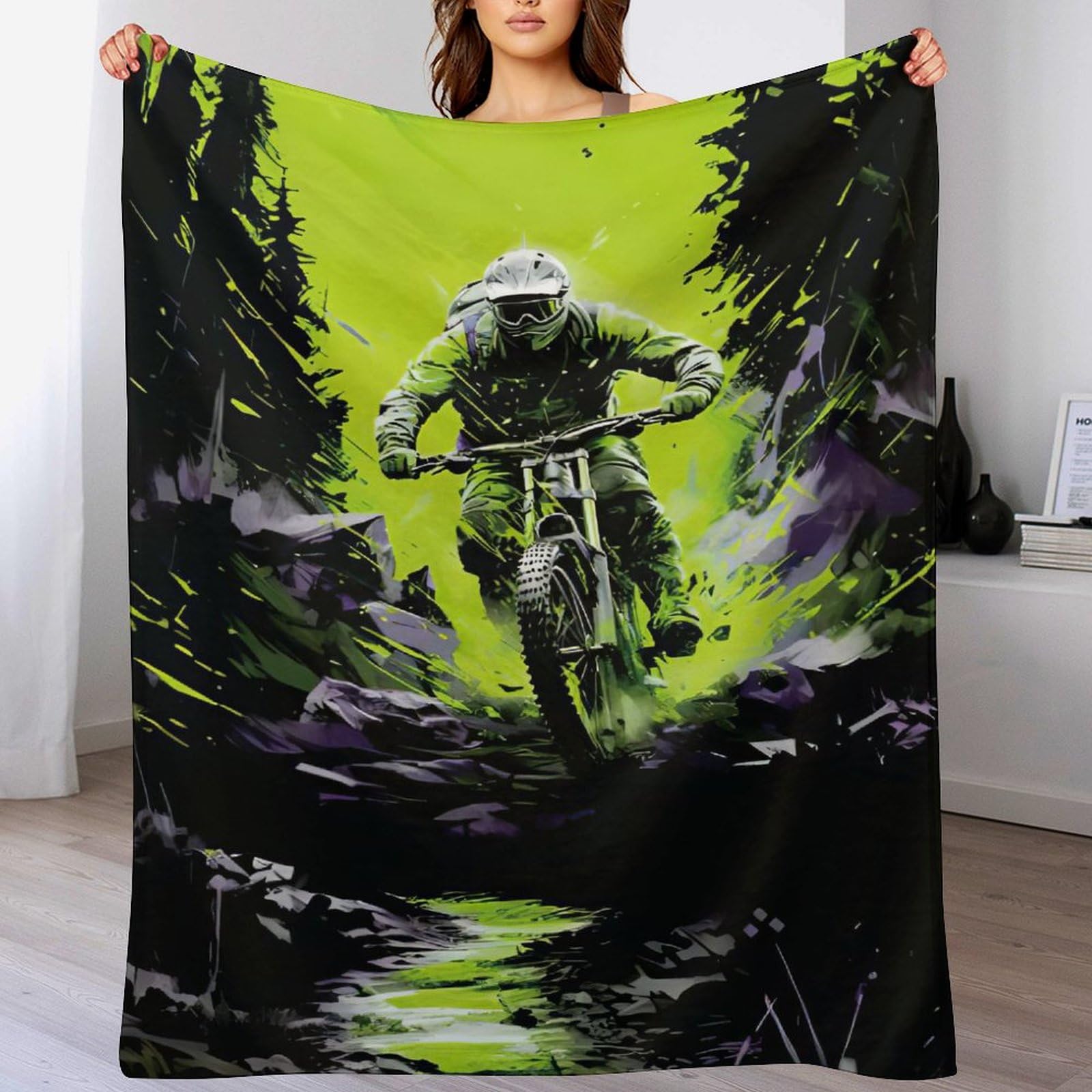 Couverture Vélo de Montagne Plaid Moelleux pour Soirée Canapé