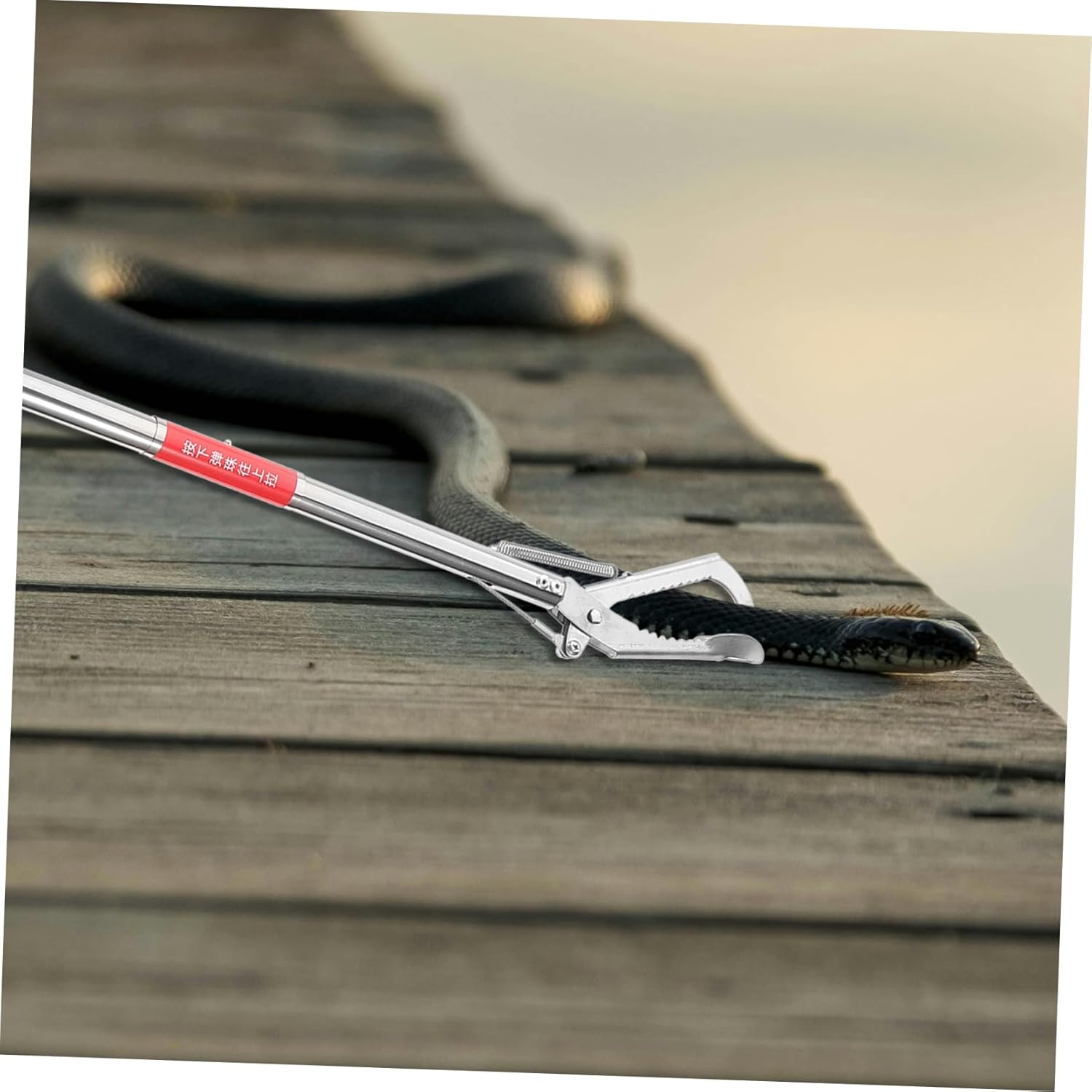VOSAREA Stainless Steel Snake Tong Grabber Tool with Wide Jaw Anti-slip Design for Crabs Eels and Garbage Versatile Clamp for Seafood and Outdoor Use