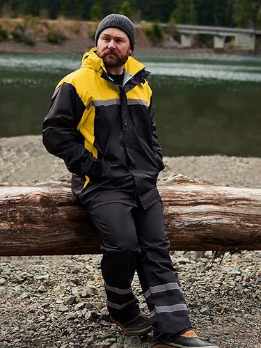 Miniatura 3 de Traje de lluvia para hombre, de alta visibilidad, reflectante, para trabajo, chaqueta de lluvia, pantalones para todos los deportes, granja, pesca