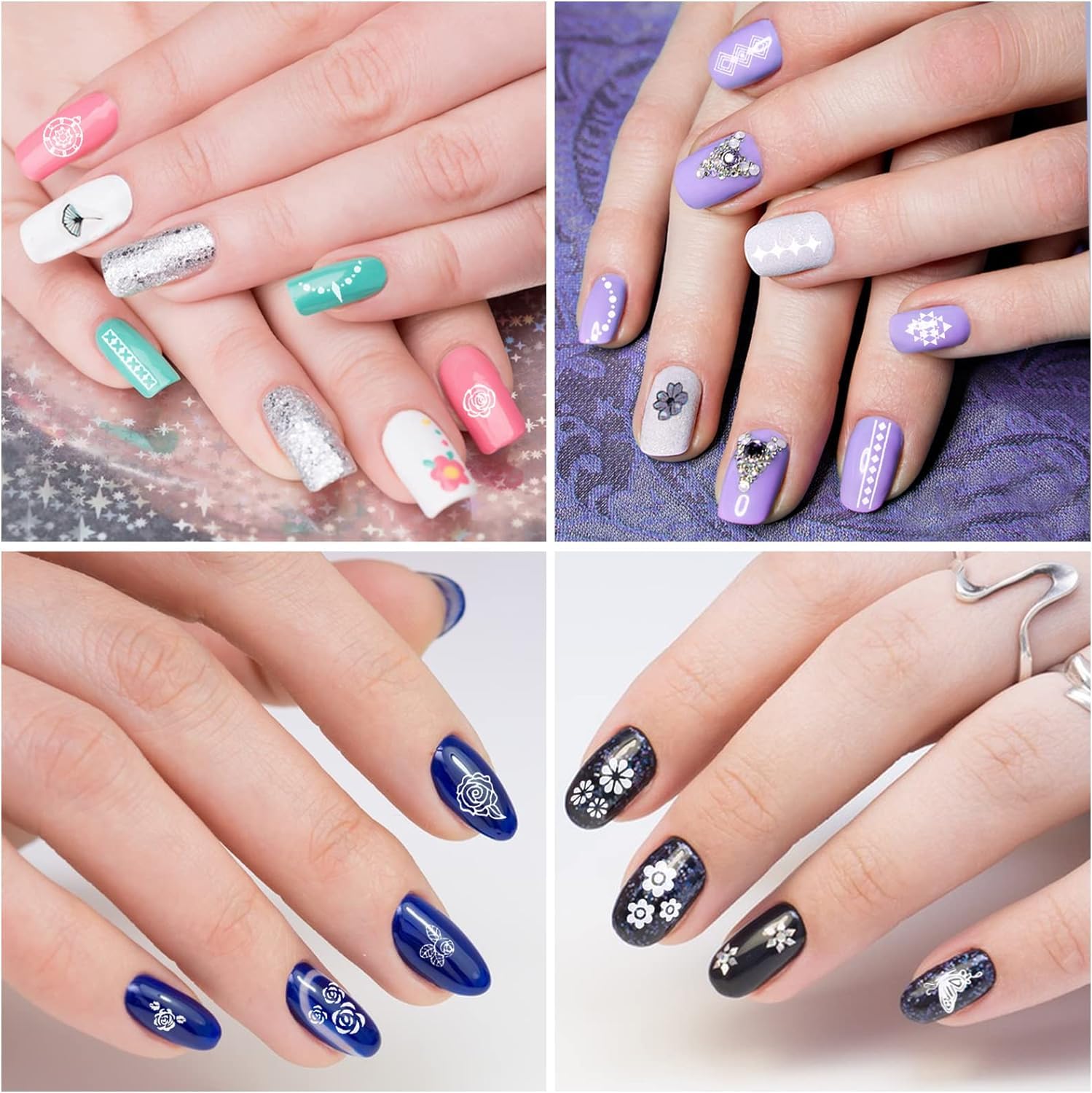 Kit de Estampado de Uñas 8 Pcs Placas Estampacion Stamping Uñas