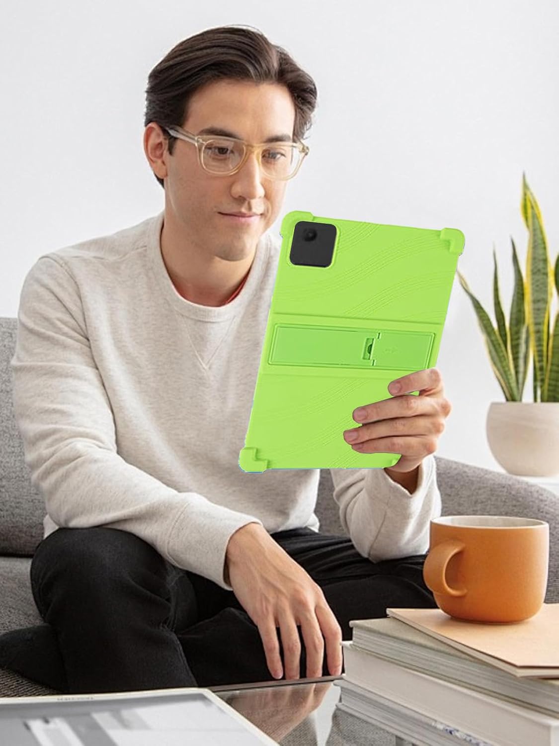 for T-Mobile REVVL Tab 2 5G 10.1 Inch Tablet Case,BOVUGAC Soft Silicone Adjustable Stand Shockproof Kids Friendly for T-Mobile REVVL Tab 2 2025 10.1" Tablet(Green)