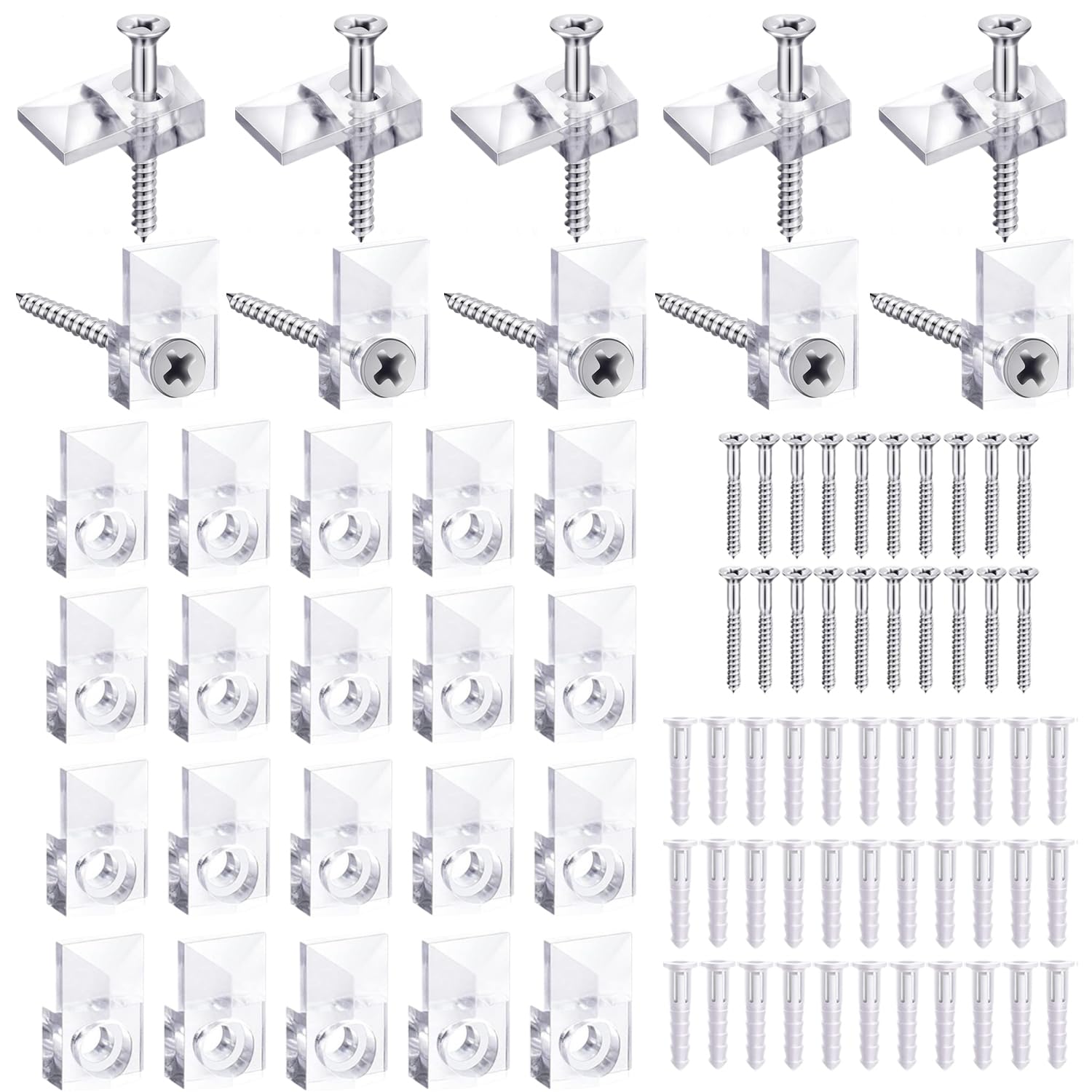 YIXISI 4 Pezzi 3-4 mm Supporto Vetro Clip in Lega di Zinco, Supporto