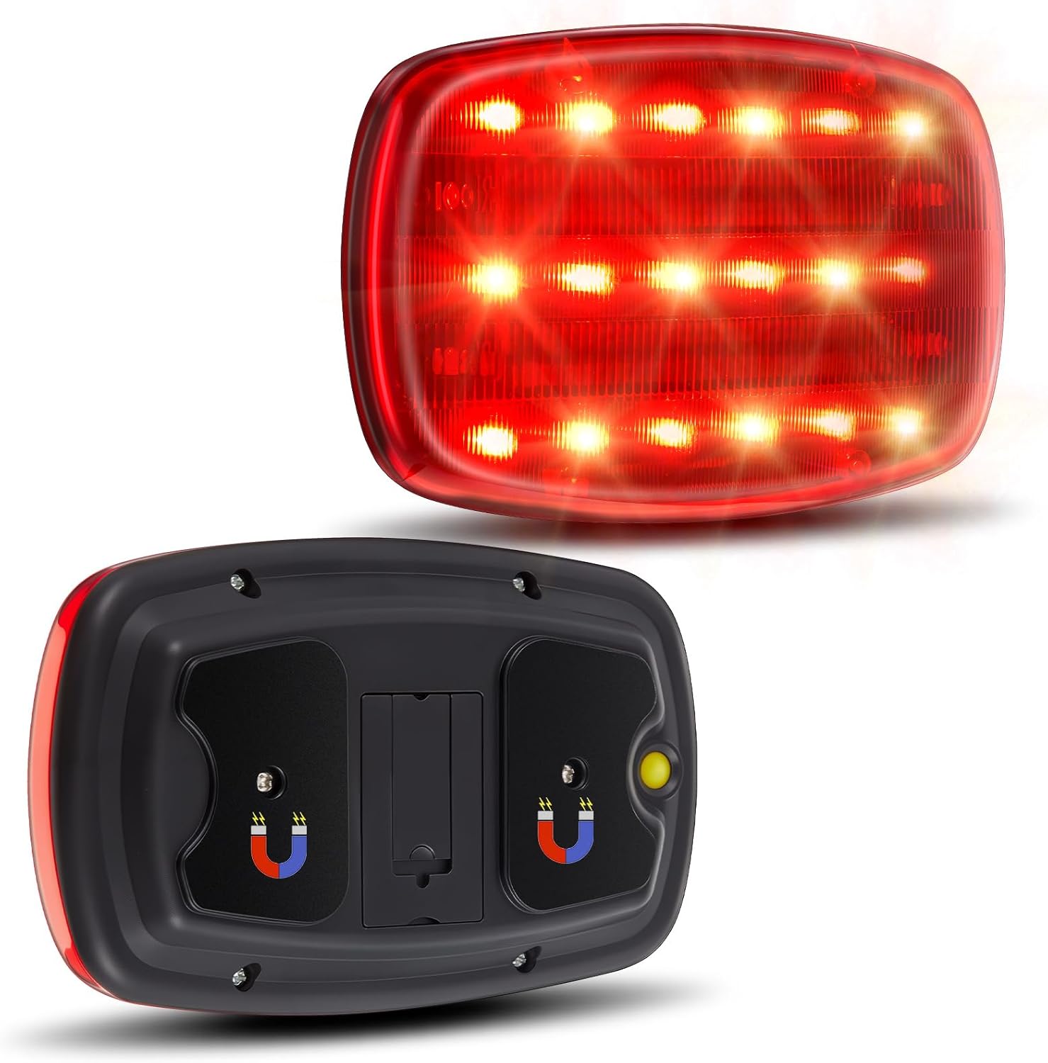 Timtin 2 Pack Wireless Trailer Lights Magnetic Red LED Tail Tow Lights for Towing Trucks RV Car Camper Boat Caravan Portable Turn Signal Brake Running Stop, Battery Powered
