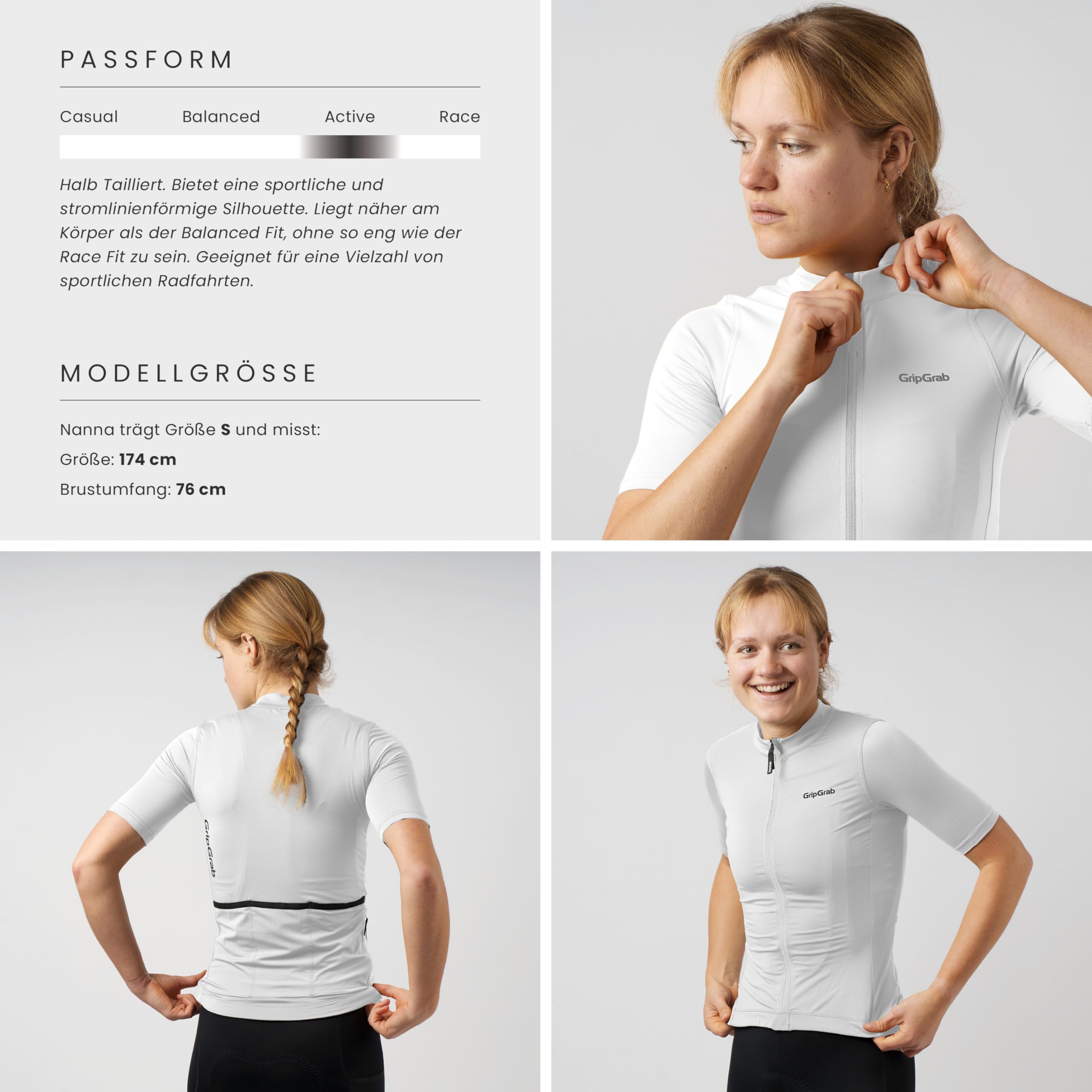 GripGrab Ride Radsport Kurzarmtrikot - Sommer Rennrad & MTB Fahrradtrikot | Damen Radtrikot mit UPF 50 UV-Schutz, Active Fit Passform, 3 Rückentaschen und durchgehendem YKK-Reißverschluss für Gravel