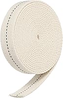 Vista 6 de MECCANIXITY Mecha de lámpara de aceite de 1/2 pulgada de ancho plano de 6.5 pies de algodón con puntada negra para iluminación de quemador