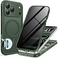Vista 56 de BERFY Funda para iPhone Air, compatible con MagSafe, protector de pantalla de privacidad integrado y protección de cámara, cuerpo completo