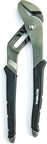 Miniatura 2 de Olympia Tools Juego de 2 alicates para lengüeta y ranura, alicates de mandíbula recta de 10 y 12 pulgadas con agarre de cojín, múltiples posiciones
