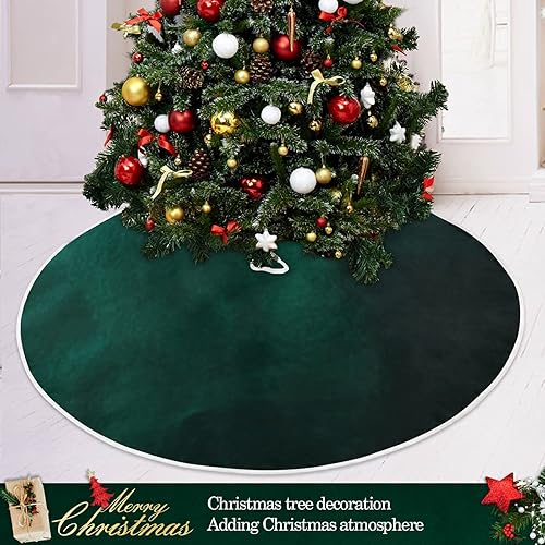 Miniatura 6 de xigua Falda de árbol de Navidad verde cazador de 36 pulgadas, alfombra grande para árbol de Navidad, decoración de fiesta en el hogar