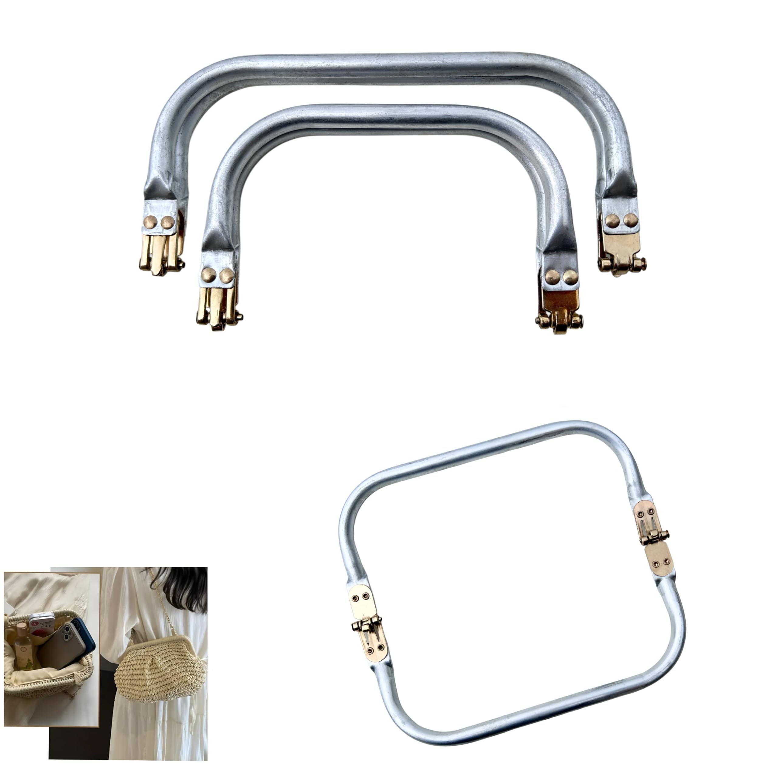THREAD STORY® | Aluminum Tubular Internal Metal Purse Frame – 1 Pc Bag Frame Hardware for Handbags, Clutches, Doctor Bags, Travel Bags & DIY Craft Projects (6 Inch)-image-9