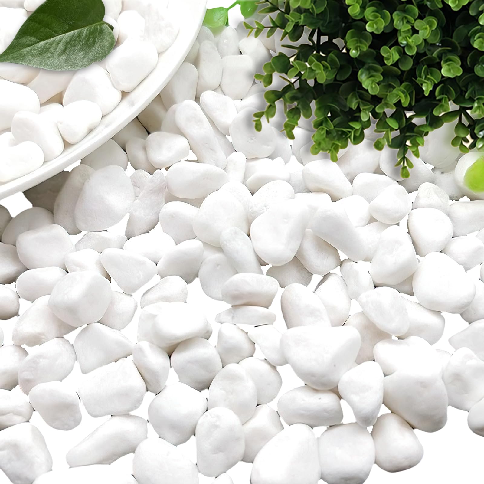 dellyy Pietre Decorative Bianche, Piccole Ghiaia Giardino, Ciottoli Decorativi Vasi, Piccole Ciottoli Bianchi, Pietre Bianche Decorative, Piccole Bianco Ghiaia per Vasi Fiori, Giardini, Acquari (500)