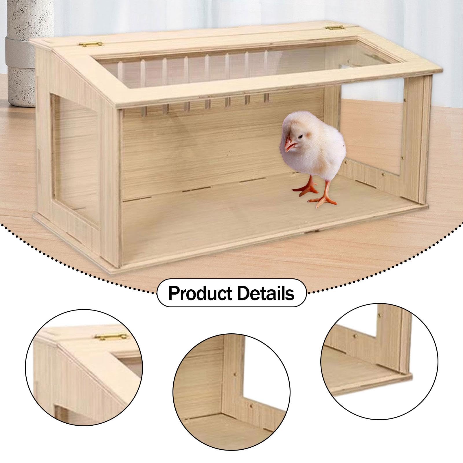 F Fityle Jaula para Hámster de, Caja de Cría de Pollos con Ventana, Escondite, Nido, Hábitat para Ratones Y, Caja Nido para Ratones, Ratones Y, Lados Transparentes de 40 cm