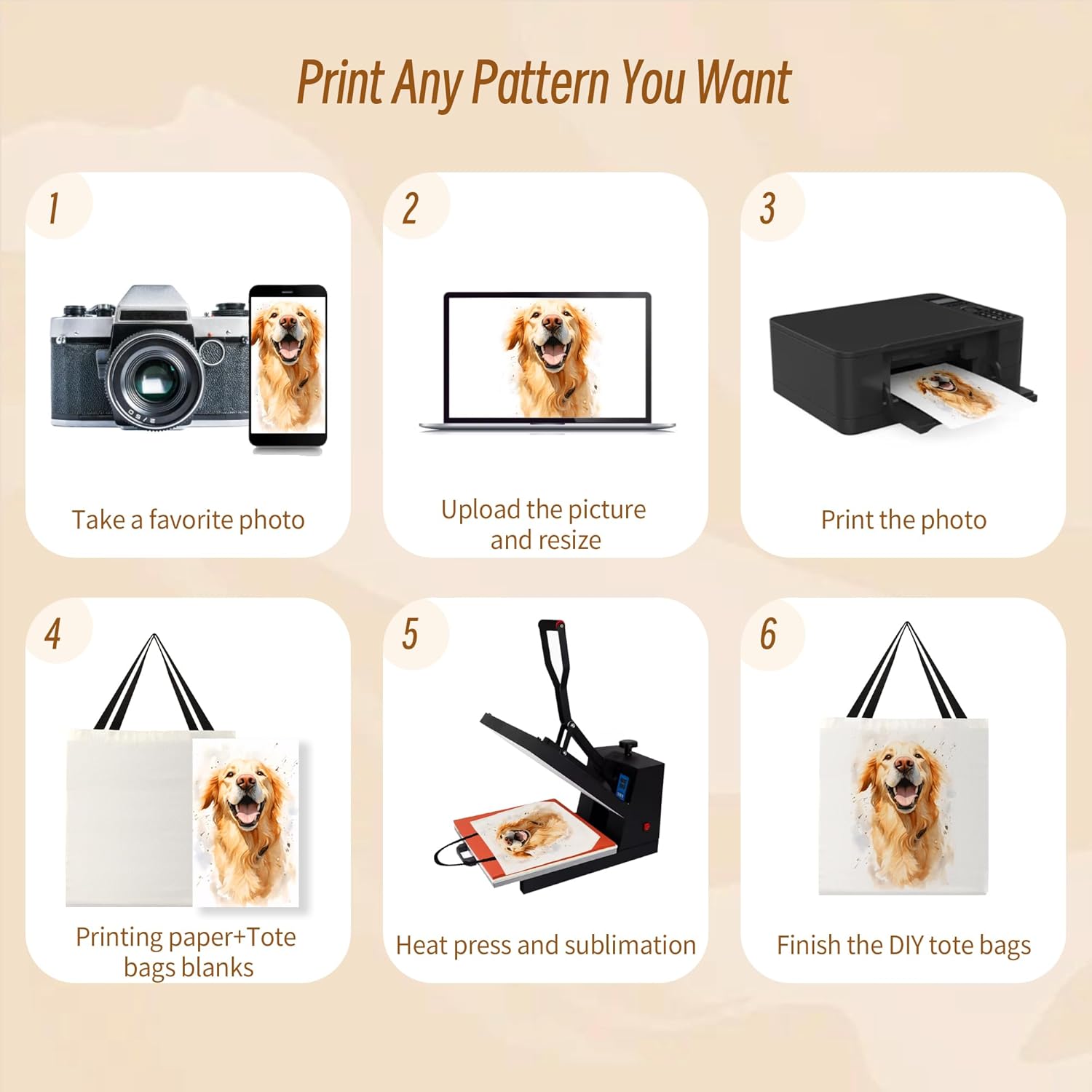 Sublimation Tote Bags Blanks,Sublimation Blanks Canvas Tote Bags Grocery Bag Heat Transfer Bag DIY Crafting for Gift - Image 6