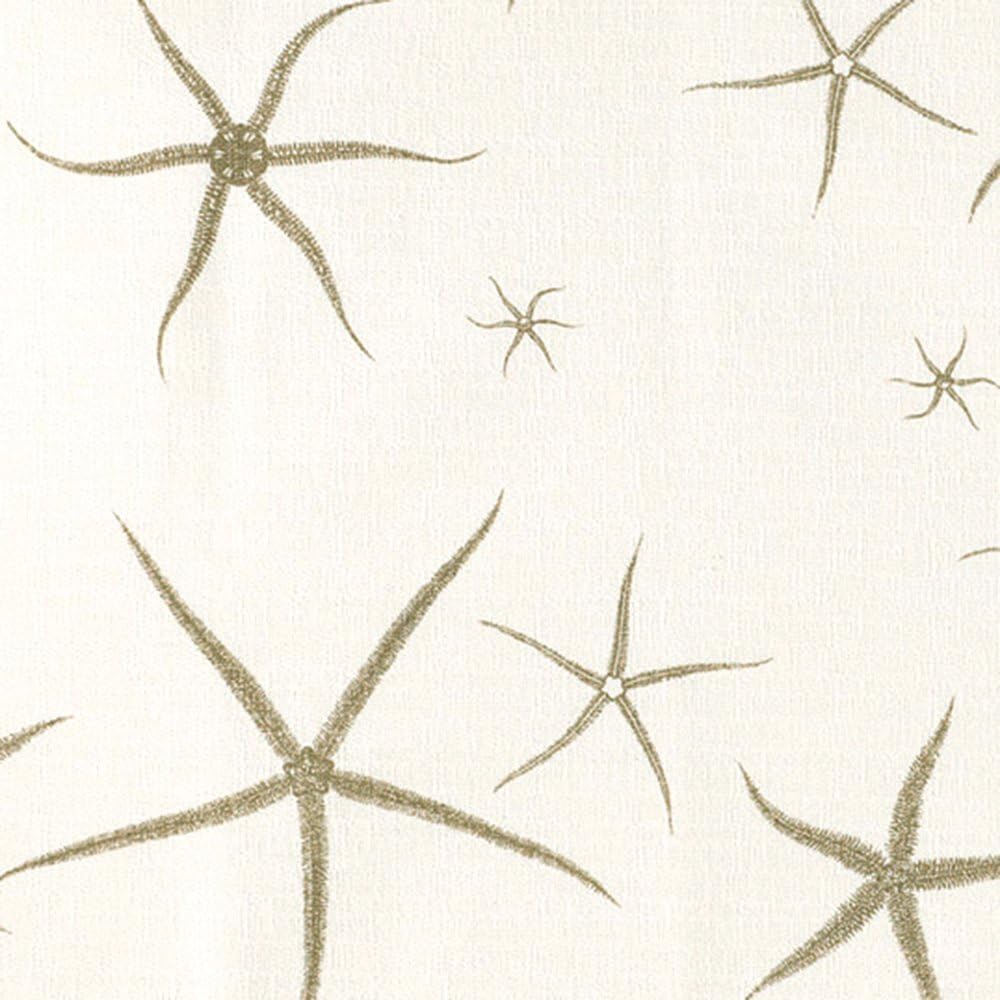 Sea Star Sand Nature Print Beige 96" Shower Curtain Cotton Linen Unlined