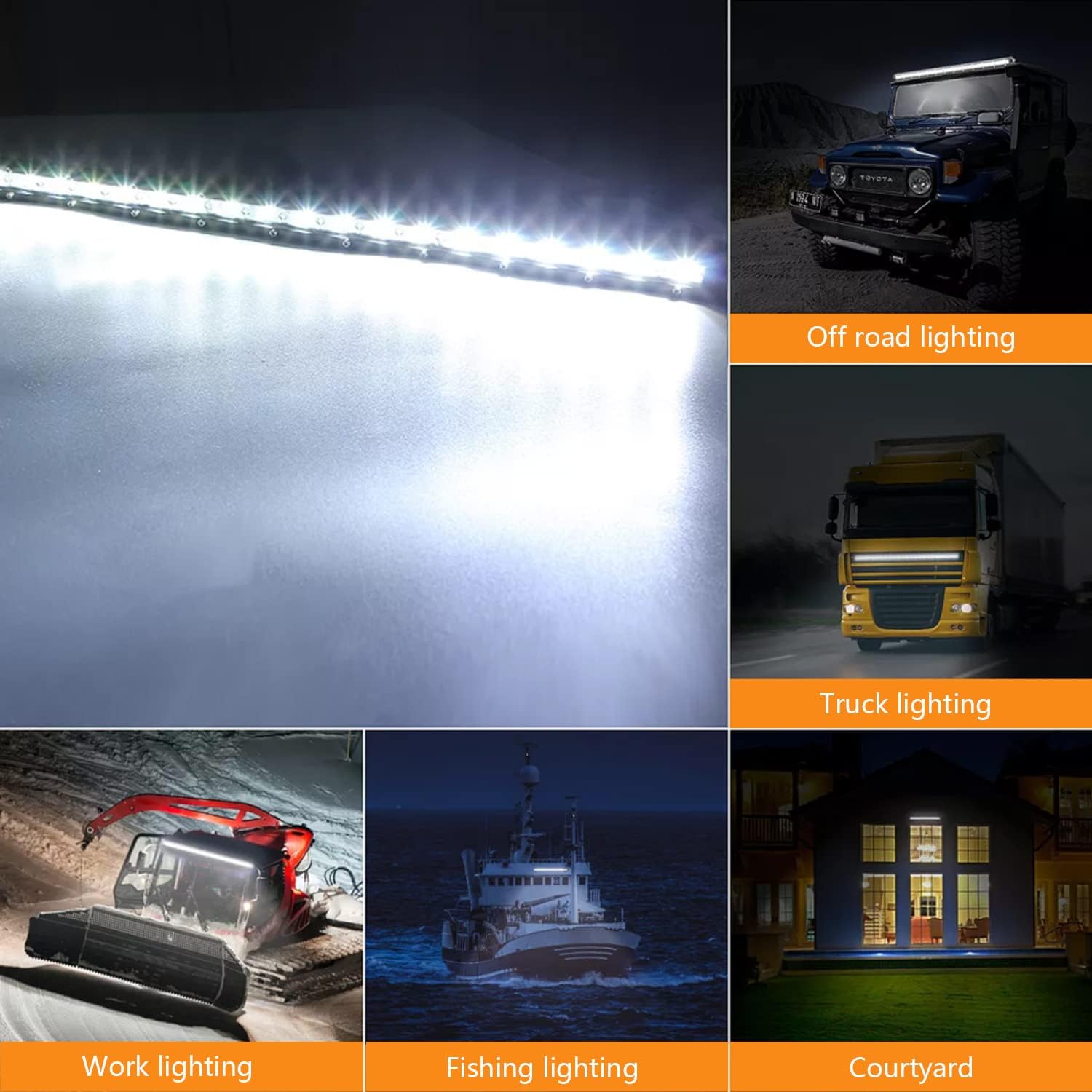 Willpower 20 Inch 90W Single Row LED Light Bar - Ultra Thin Slim Mini Spot Flood Combo Beam Off Road Driving Fog Boat Work Light
